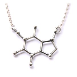 Sterling Silver Caffeine Molecule Cast Necklace