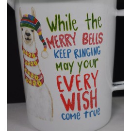 Enamelware Pitcher 5” High Llama Christmas Whimsical Decor Small Milk Jug Decor