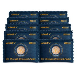wisedry 100g [10 Packs] See-Through Desiccant Packs for Storage, Reusable Color Indicating Silica Gel Desiccant Packets, Moisture Absorbers for Gun Safe, 3D Filaments, Toolboxes, Safe, Electronics
