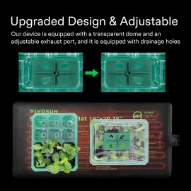 VIVOSUN 12-Pack Seed Starter Trays 144-Cell Germination Reusable Humidity Domes