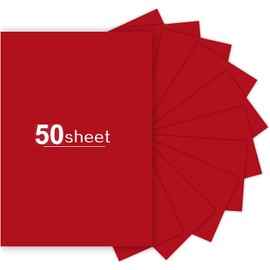 50 Sheets Red Cardstock 8.5 x 11, 250gsm Thick Red cardstock Paper for DIY Arts Christmas Cards Making, Red Craft Paper for Invitations, Stationary Printing,Scrapbook Supplies (250gsm/92lb)