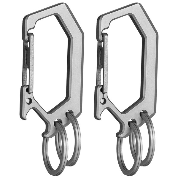 TISUR Titanium Key Ring Clip, Carabiner Keychain Spring Snap Hook