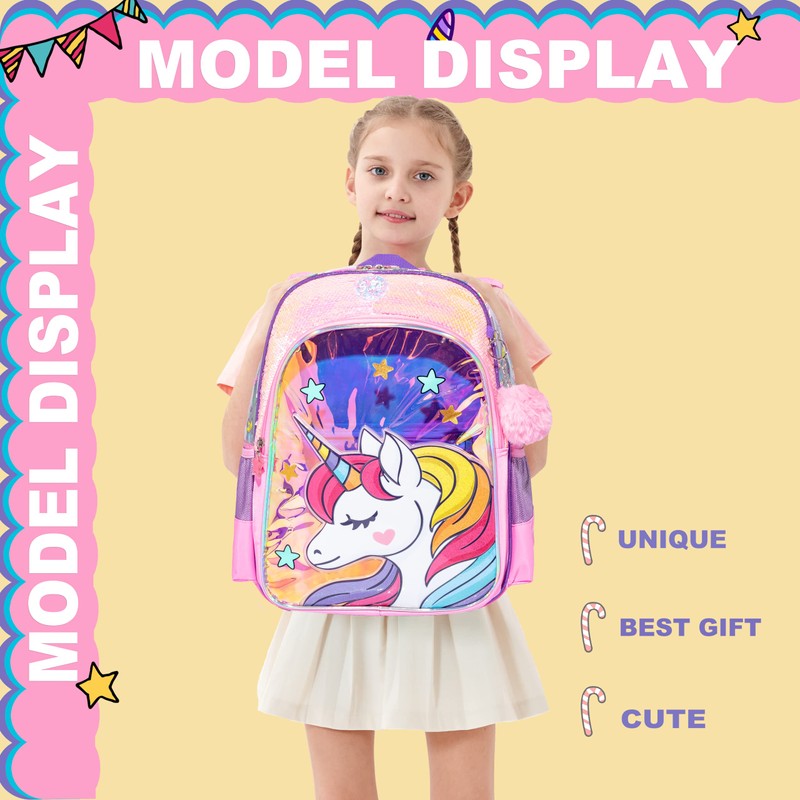 ZBAOGTW Unicorn Backpacks for Girls Kids School Cute Bookbag for