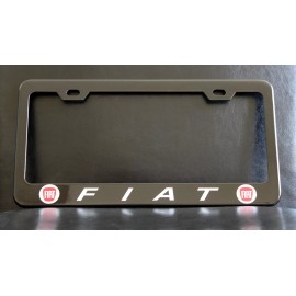 none "FIAT" Black License Plate Frame, Custom Made of Powder Coated Metal