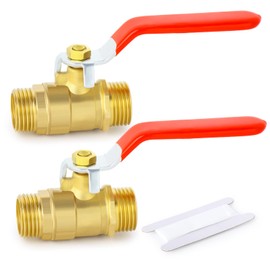 ERGAOBOY 2 x 1/2 inch BSP male thread on brass ball valve, suitable for pipe connection