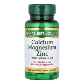 Natures Bounty Comprimidos de calcio, magnesio y zinc, inmune y apoyo a la salud sea, 100 unidades, ofrece una trifecta de minerales esenciales...    