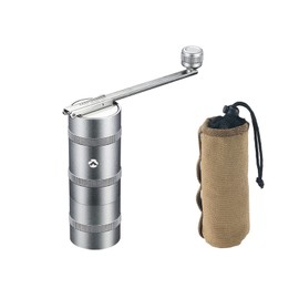 Campingmoon Manuelle Kaffeemühle aus Edelstahl mit Handkurbelmühle