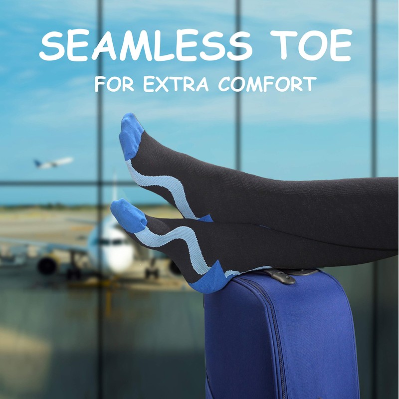 Ez Sox Compression Socks (S/M, Black/Grey)