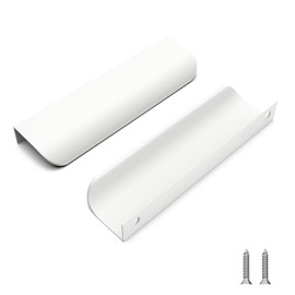 LONTAN Pack of 15 Cabinet Handles, White, Furniture Handles, 128 mm, Hole Spacing, Kitchen Handles, Door Handles, Hidden Cabinet Handles, Concealed Drawer Handles, Handles for Kitchen Cabinet, White