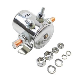 Max 300A 12 Volt 4-Terminal Continuous Duty Solenoid Relay Nickel-Plating | Fits for Golf Carts Winch Marine RV Heavy Duty Machine, SPST 12VDC 12V Solenoid Relay | OE# 70-111224, 3635820, 1114208