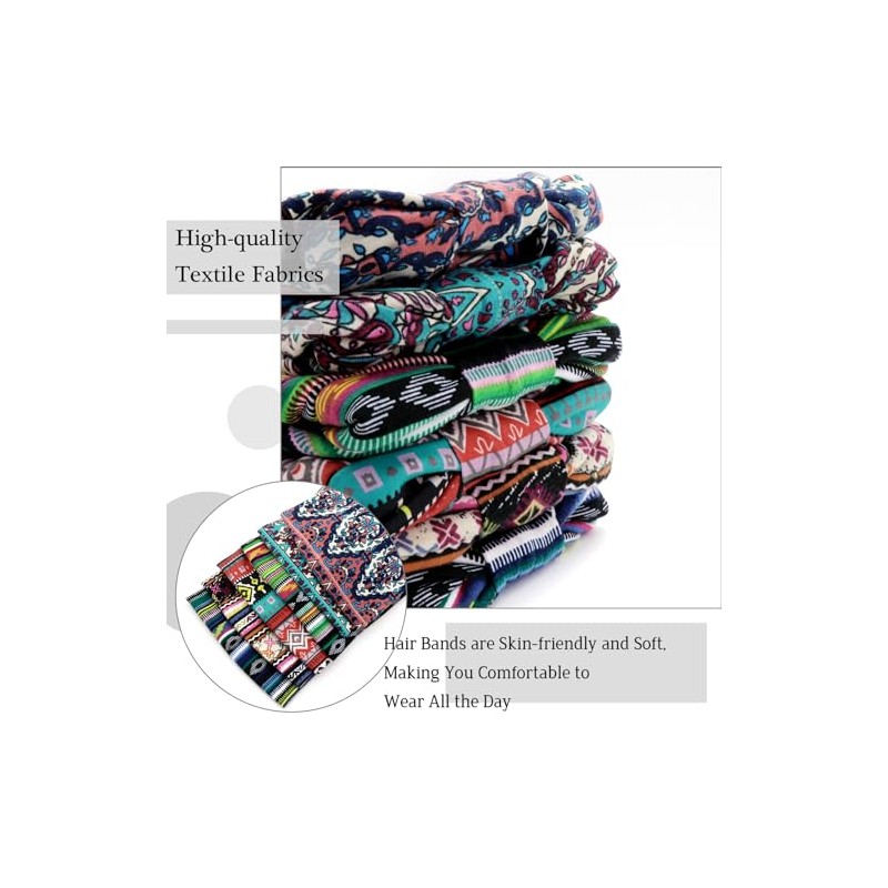 Pack de 6 diademas bohemias SAWINDA en colores vivos para