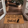 Welcome Door Mat Please Knock the Cats are Naked Cat