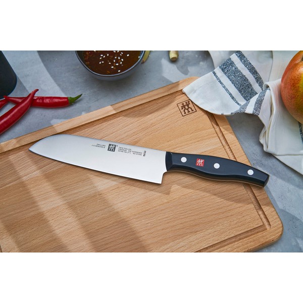 ZWILLING Santoku Knife, Blade Length: 18 cm, Large Blade, Rust-free Special Steel/Plastic Handle, Twin Pollux