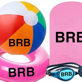 Summer Bundle: Arm Floaties, Swim Goggles, Beach Ball & Swim Tube for Boys & Girls - Color: Blue-AV