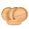 cluzelar Bamboo Plates 7.5Inch Round Bamboo Plate Reusable Dinner Plate