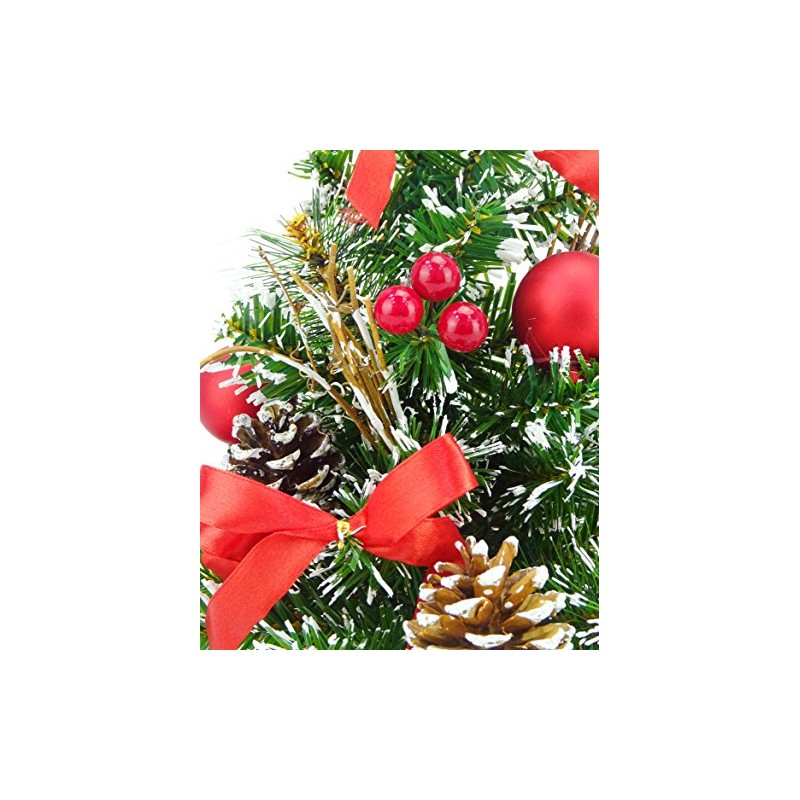 Christmas Concepts® 30cm (12") Frosted Christmas Tree With Red Decorations