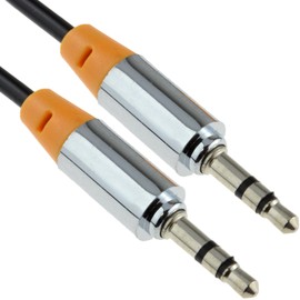 kenable PRO METAL Orange 3.5mm Jack Male to Male Stereo Audio Cable Lead 1m [1 metres]