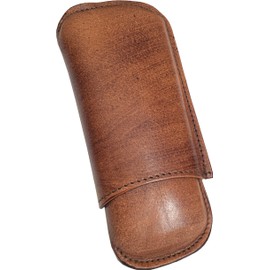 Etabeta Artigiano Toscano - Cigar Case with Hood Made of Genuine Leather, Vegetable Tanned in Tuscany - Made in Italy (Tamponate)