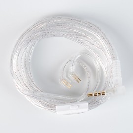 Kinboofi CCZ UP01 Plus 2M OFC Silver Plated Upgraded IEM Cable,ZS10 Pro 2M Long in Ear Monitor IEM Earphone Cable,5N OFC Plated Upgrade Wire for ZS10 PRO X ZSN PRO X AS24 (with Mic, Silver, TFZ)
