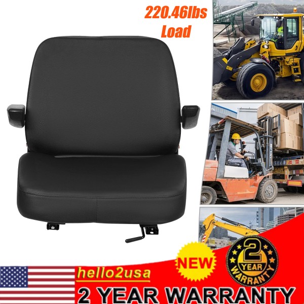 Adjustable Backrest Lawn Mower Tractor Seat Forklift Excavator Seat w/