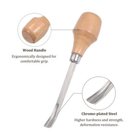 Kozelo 2pcs Wood Carving Knife - [9mm] 45# Carbon Steel Chisel Curved Half-round Tip Head Engraving Cutting Blade Wood Handle Whittling knives for Woodworking Sculpture Use, 5" Long