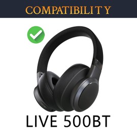 SOULWIT Weich Proteinleder Ersatz Ohrpolster für JBL Live 500BT/Live 500 BT Around-Ear Wireless Kopfhörer, Ersatzpolster mit geräuschisolierendem Schaumstoff