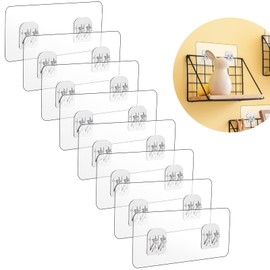 Cobee 8 Pcs Adhesive Replacement Hooks for Shower Caddy - Transparent Strong Wall Mount Hooks, No Drilling for Shelves Rack (8 Pcs Set)