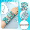Landical 64 Pcs Turquoise Beaded Bracelets Western Cowgirl Set Heishi
