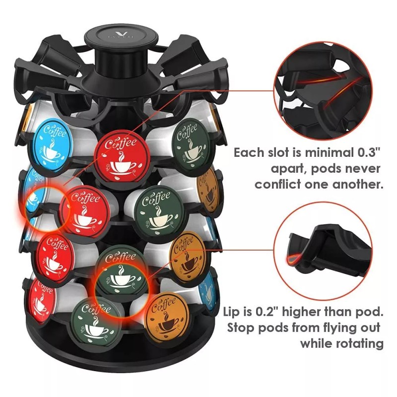 Everie Coffee Pod Storage Carousel Holder Organizer Compatible with 40