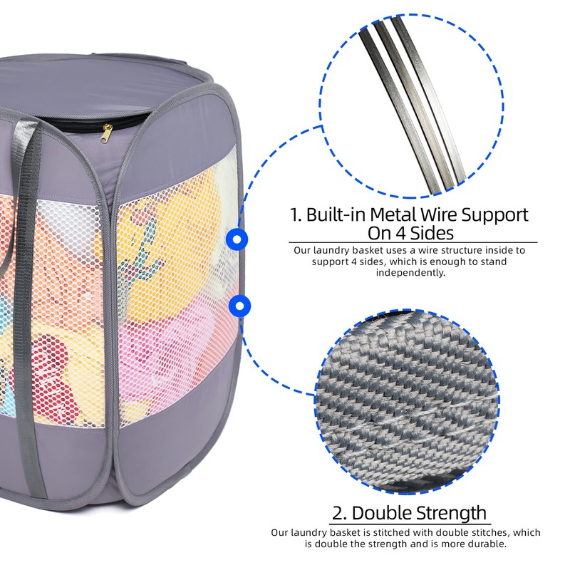 1.5 Loads, Pop-up Laundry Hamper with Extended, Thickened and Reinforced