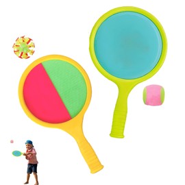 agogue Pack of 4 Ball Games for Outdoor Children, 2 Paddles and 2 Balls, Velcro Ball Game for Children, Garden, Outdoor, Beach Toy Games, Girls, Boys, Catch Ball Game