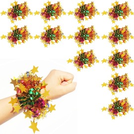 Lakymisy Cheer Pom Poms, Cheer Pom Poms, Set of 12, Glittering Stars, Colors, Hand Free Pom Poms, Children's Dance Accessories, Hand Decorations, Hair Ornaments, Cheerleaders, Sports Festivals, Dance, Cheering Supplies