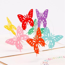 ENJOYPRO Butterfly Pop Up Card, 3D Butterfly Greeting Cards Thank you Cards With Envelope For Mother's Day, Father's Day, Mom, Daughter, Wife, Birthday (3D Butterfly, Pack of 1)