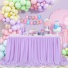 2 Layer Lavender Chiffon Table Skirt 14FT for Rectangle Tables