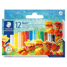 STAEDTLER 241 NC12 Noris Oil Pastels 8 mm - Assorted Colours (Pack of 12)
