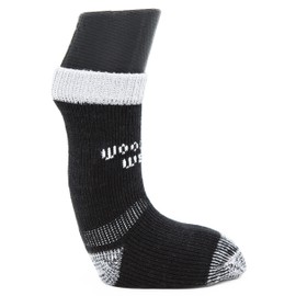 Woodrow Wear, Power Paws Greyhound Edition Reinforced Foot Dog Socks, Black Grey, XL, Fits 95-120 pounds