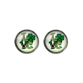 Dragonfly Spirit Designs Snap Charm St. Patrick's Day Four Leaf Clover Love Graphic 12mm Mini Petite 1/2" Diameter