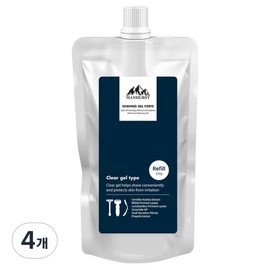 Manhurst Hypoallergenic Slightly Acidic Moisturizing Cica Shaving Gel Forte Refill, 250g, 4 Pieces / 맨허스트 저자극 미산성 보습 시카 쉐이빙 젤 포르테 리필, 250g, 4개