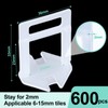 TUAKIMCE Tile Leveling System 2mm, 600pcs Tiles Spacer Clips for