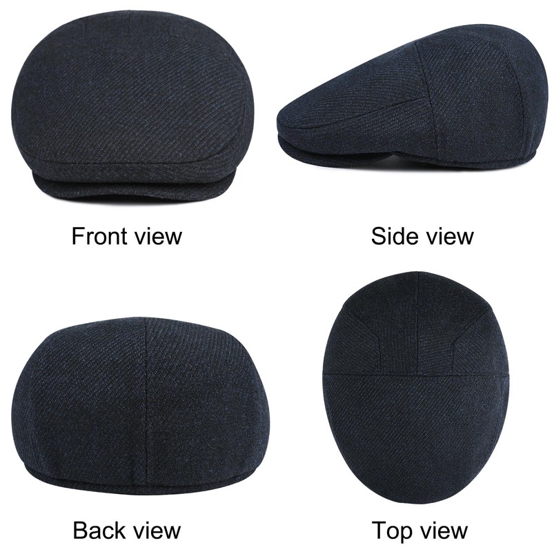 Wantonfy Men's Beret Cap Flat Cap Barret Flat Cap Newsboy