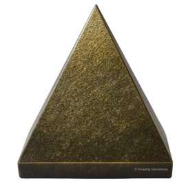 Gold Sheen Obsidian Pyramid Crystal Healing Stones - 1.5" Great Pyramid Figurine of Natural Stone Pyramid for Meditation, Reiki, Chakra Balancing and Crystal Pyramids Grid