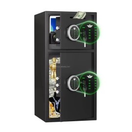 Electronic Digital Lock Steel Deposit Safe Cabinet Coin-Operated Double Door Safe Box Free ShippingMaterial: cold rolled steel, door thickness: 2.75MM, Dimension (L x W x H): H650*W350*D350mm