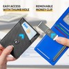 GSOIAX Mens Slim Wallet Rfid Blocking Blue Black - Color: