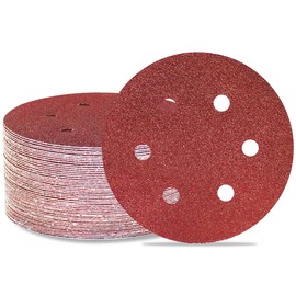 Meccion 150mm Sanding Discs 50pcs Sander Discs Pads 6 Inch 6 Holes Hook and Loop Sander Paper for Random Orbital Sander (80 Grits, 50)