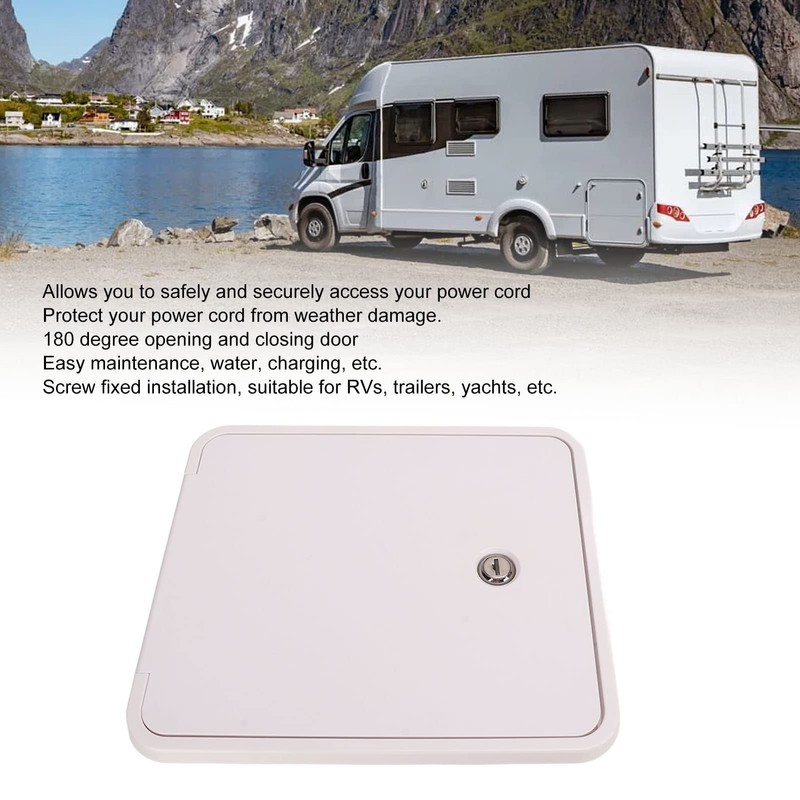 RV Power Cord Hatch, Square Cable Hatch, Square Power Cord