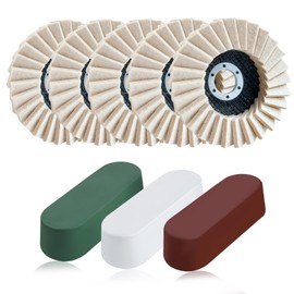 SPEEDWOX 8Pcs Felt Flap Disc Abrasives Buffing Polishing Wheel and Polishing Compounds Set 5 Pcs Wool Polishing Wheel Disc 3 Pcs Buffing Compound Wool Polishing Buffing Wheel Pad for Angle Grinder