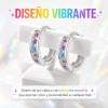 Aretes Plata Pura Con Moissanita Diseño Minimalista 13mm