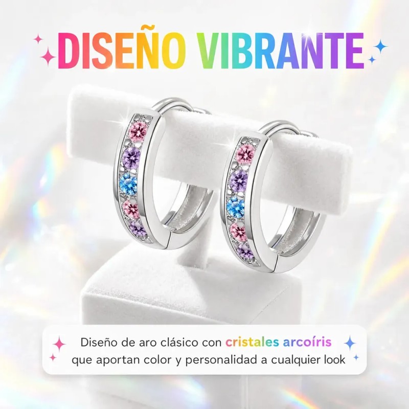 Aretes Plata Pura Con Moissanita Diseño Minimalista 13mm