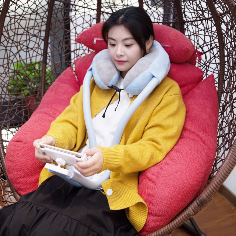 Neck Pillow Phone Holder U Shaped Pillow with Lazy Phone