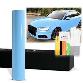 60"x120" (5FTx10FT) PPF Paint Protection Film Gloss Light Blue Self Healing Auto Bra Vinyl Wrap Invisible Scratches Shield Sheet DIY with Tool Kit